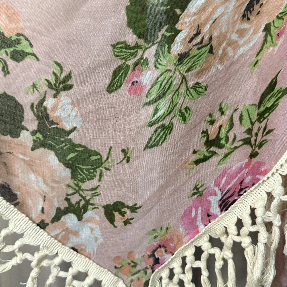 Steve Madden Floral Scarf Shawl Wrap with Fringe Trim - Picture 5 of 5